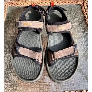 Teva Terra Fi 4 Hiking Sandals Mens Brown Leather Strappy Outdoor Shoes SIze 9